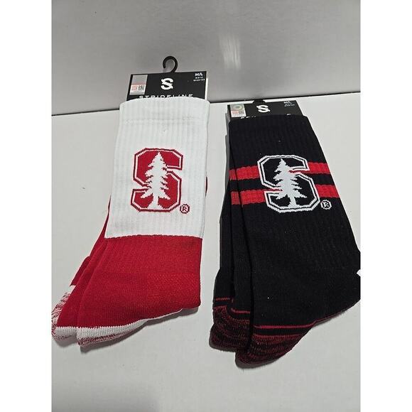 New Strideline Stanford Cardinal Crew Socks Men's 2-Pack Knit M/L (8-12) NCAA - Picture 2 of 7